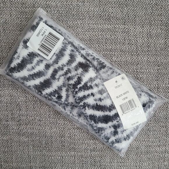 DKNY fuzzy animal print twist headband black and white - Picture 8 of 9